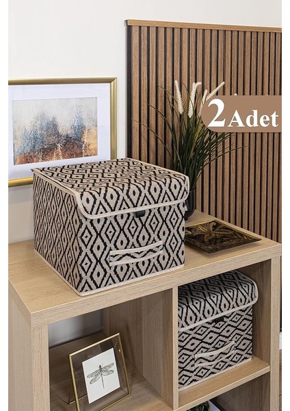 Kapısı Bohe Kapaklı Kutu Raf Organizer Düzenleyici Sepet Mini (2 Adet)