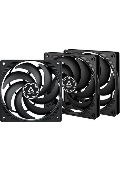 P12 Ince Pwm Pst (3 Adet) - 120 mm Fan, Pwm Paylaşım Teknolojisi, Statik Basınç, Pst Bağlantısı, Hız 300-2100 Rpm - Siyah