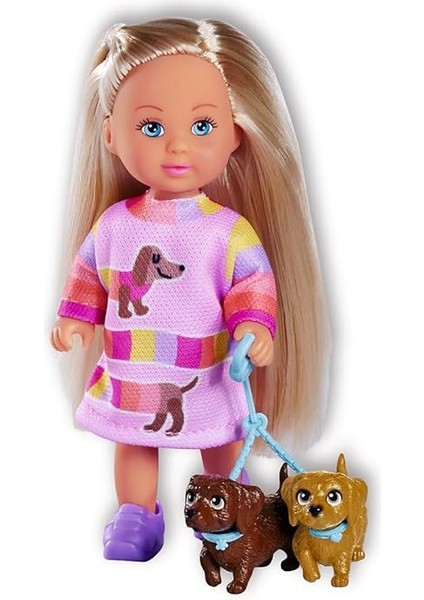 105733688, Evi Love & Köpek Dostları, Evi Love ve Tasmalı Iki Sevimli Sosis Köpek Dostu ile Yürüyüş Eğlencesi, 12CM fiyatları