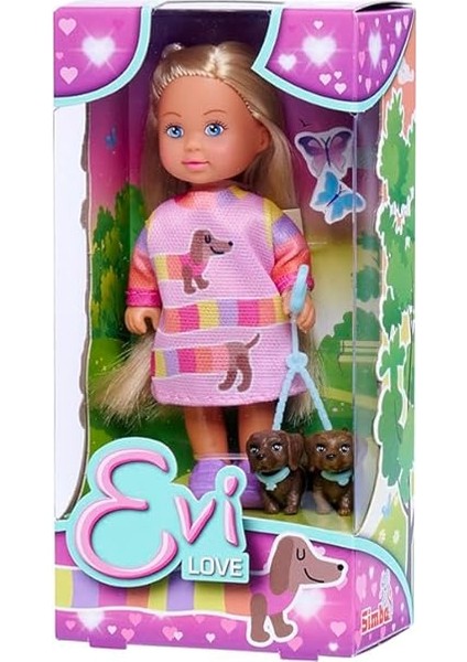 105733688, Evi Love & Köpek Dostları, Evi Love ve Tasmalı Iki Sevimli Sosis Köpek Dostu ile Yürüyüş Eğlencesi, 12CM modelleri