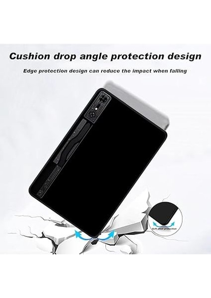 Redmagic Nova Gaming Tablet Için Kılıf 10,9 Inç + [2 Adet] Koruyucu Folyo, Ultra Ince [darbeye Dayanıklı] [çizilmez] Yumuşak Silikon Darbe Emici Kılıf Koruyucu Kılıf, Siyah modelleri