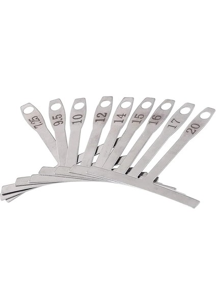 Gitar Radius Gauge, 9 Adet Gitar Luthier Aleti, Yarıçap Ölçer, Yarıçap Ölçeri, Paslanmaz Çelik, Gitar Onarımı ve Bakımı Için Yarıçaplı Cetvel Ölçer