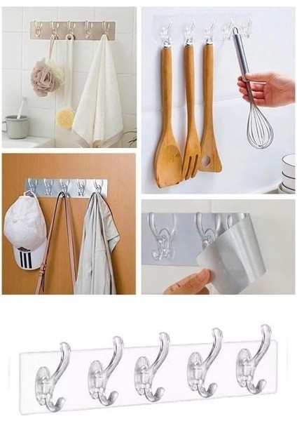 Life 5 Li Kendinden Yapışkanlı Plastik Şeffaf Askı MIT1012 fırsatları