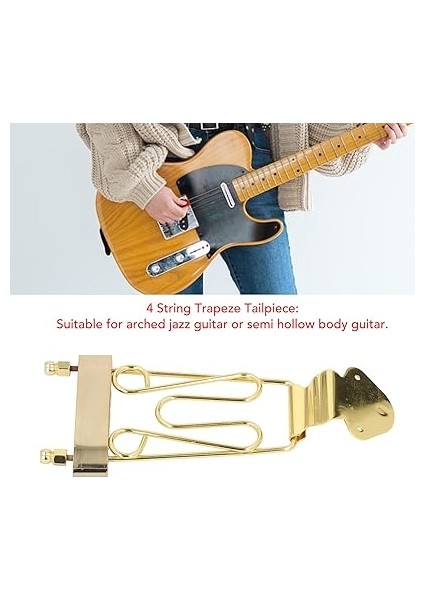 Dize Akustik Gitar Köprüsü, Alaşımlı Çelik Trapez Kuyruk Parçası Köprü Caz Archtop Gitar Bas Için Yedek Parçalar fırsatları