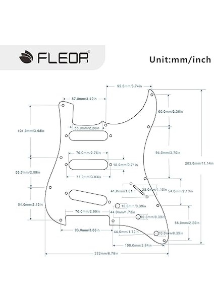 Sss Style Pickguard ve Tremolo Cavity Cover Back Plate 11 Delikli Set Abd/meksika Standart St Gitar Parçaları Için, 3 Katmanlı Krem fiyatları