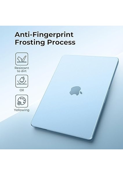 MacBook Air 13 Inç M4 M3 M2 2025 2024 2022 Için Uyumlu Kılıf [orijinal Dokuyu Sunar] 13.6" A3240 A3113 A2681 Için Ultra Ince Görünmez Yarı Saydam Sert Kabuk Kapak - Mat Gök Mavisi indirimleri