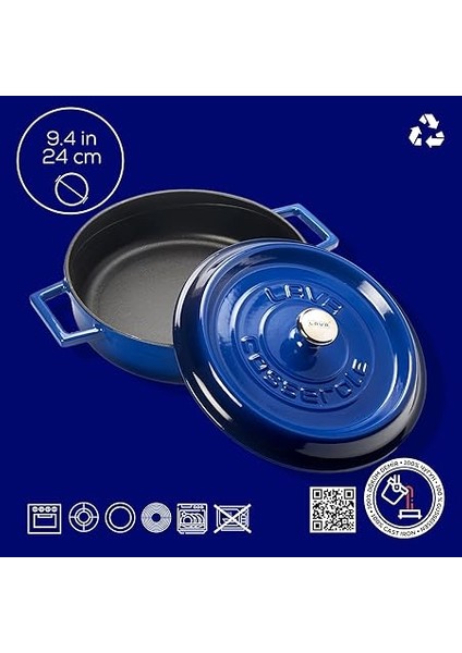 Döküm Çok Amaçli Yayvan Tencere Çap(Ø) 24 cm -Trendy Mavi modelleri