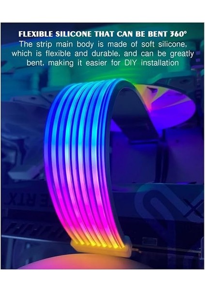 Rgb LED Şerit Argb Sync Kurulu Bilgisayar Güç Kaynağı Atx 24PIN Gpu Grafik Kartı 8pin Kablo Kılıfı X8 fiyatları