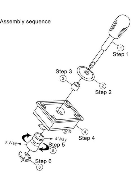 Starts Amerikan Tarzı Arcade Yarışması 2pin Joystick Siyah Değiştirilebilir 8 Yollu Çalışma, Eliptik Siyah Kol, Hassas 8 Yollu 187 "(4.8mm) Terminal indirimleri