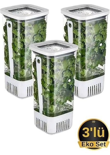 Ahmet Yeşillik Saklama Kabı 3'lü Eko Set 1,7 Litre modelleri