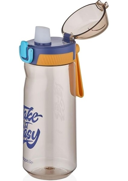 660ML Desenli Rahat Içim Polikarbon Matara (Mavi-Sarı) fiyatları