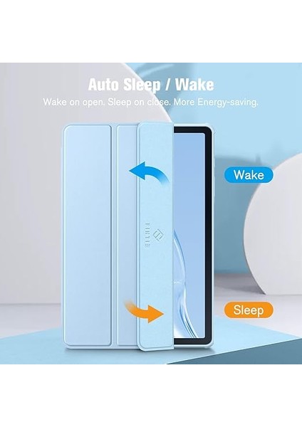 Samsung Galaxy Tab S6 Lite 10.4 2022/2020 SM-P610/P613/P615/P619 Için Hibrit Kılıf - Şeffaf Sert Kapaklı Koruyucu Kılıf ve Kalem Tutuculu Darbeye Dayanıklı Kapak, Gök Mavisi indirimleri