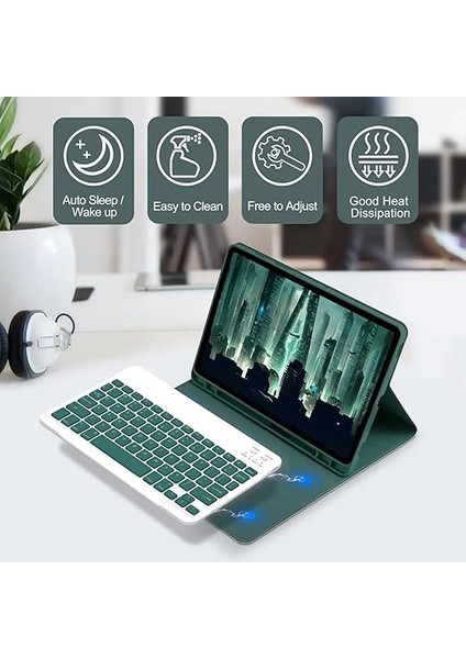 Galaxy Tab S9 Fe PLUS/S10 Plus/s9 PLUS12,4 Inç 12,4 ile Uyumlu Bluetooth Türkçe Q Klavyeli Kılıfı (Tablet Değildir) (Pembe) fırsatları