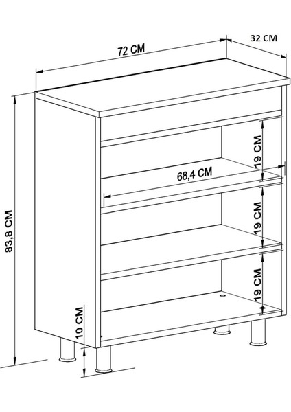 Kulpsuz Ayakkabılık ve Çok Amaçlı Dolap (Beyaz) fiyatları