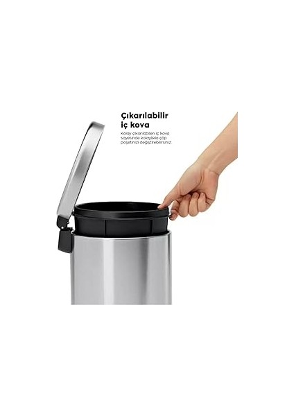 Krom Pedallı Çöp Kovası 5 Lt modelleri