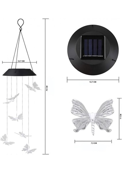 Güneş Enerjili Renk Geçişli Kristal Kelebek AYDINLATMA/GT-SL08 indirimleri