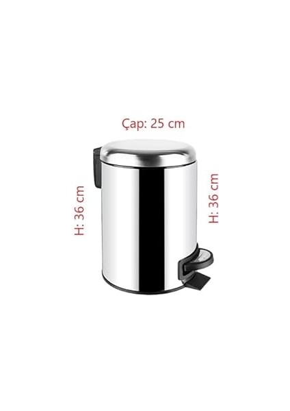 Paslanmaz Elit Pedallı Çöp Kovası Krom 12 Lt (000302) fiyatları