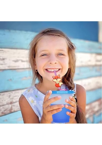 Pipeti 4 Adet Şekilli-Uzun Kıvrımlı ve Figürlü Renkli Plastik Pipet Seti 26 cm Rahat Kullanım fiyatları