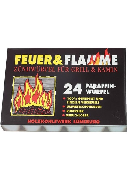 & Flamme Mangal Kömürü Tutuşturucu Tutuşturma Küpleri 24 Adet