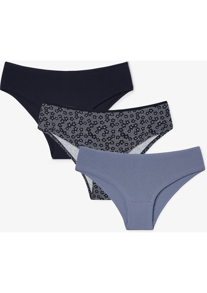 Çiçek Desenli Daisy Girl Düşük Bel 3'lü Hipster Külot