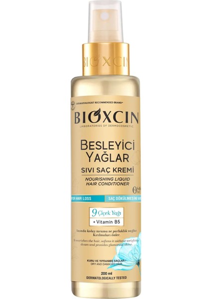 Besleyici Yağlar Sıvı Saç Kremi 200 ml - Sülfatsız, Kuru ve Yıpranmış Saçlar Saç Dökülme Karşıtı