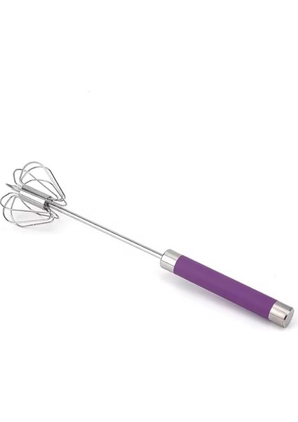 Paslanmaz Çelik Yaylı Yarı Otomatik El Çırpıcısı (Mor)