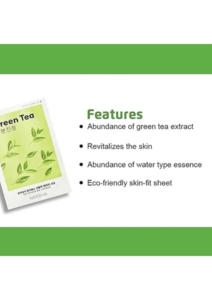Yeşil Çay Özlü Nemlendirici Yaprak Maske (1AD) Airy Fit Sheet Mask Green Tea fırsatları