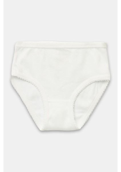 Kız Çocuk Organik Pamuklu Ribana Kroşatalı Külot 3'lü Paket