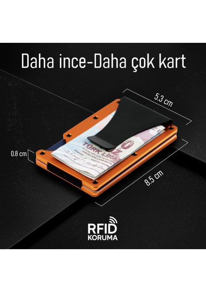 Minimalist Cüzdan & Kartlık - Erkek Kartlık | RFID Korumalı Alüminyum Kartlık | Oranj fiyatları