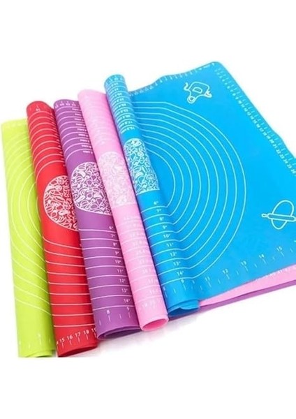 Silikon Ölçekli Hamur Açma Matı: Baklava, Börek, Ekmek, Mantı ve Erişte Için Yoğurma Matı (40 x 50) fırsatları