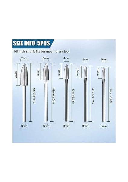 Adet Sert Metal Freze Ucu Seti, Hss Freze Ucu, 3 mm Şaftlı, Ahşap Gravür, Oyma, Delme, Heykel Için, Dremel Çok Amaçlı Aletler Için Uygun fiyatları