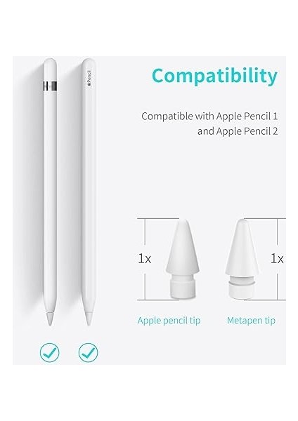 4'lü Uçlar A8/A11/A14/, 1:1 Orijinal Boyut (Süper Dayanıklı), Yüksek Hassasiyetli Kalem Uçları (Beyaz) modelleri