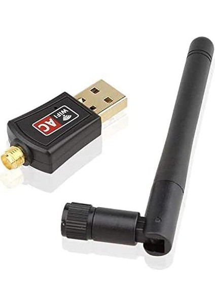 Dual Band 600 Mbps USB Wi-Fi Kablosuz Alıcı Ağ Adaptörü, Siyah