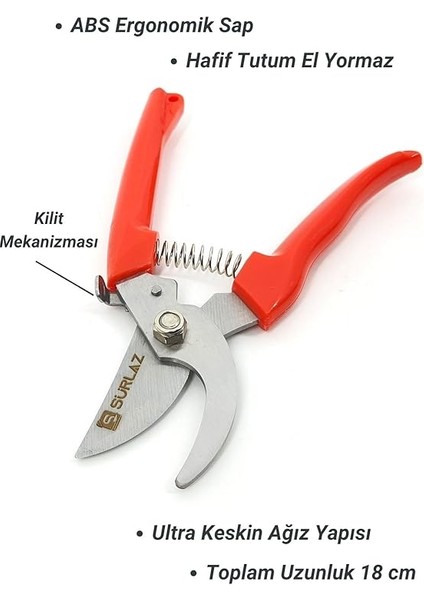 Parça Set Bağ Bahçe Budama Makası Ergonomik Sap ve Kolay Kullanım modelleri