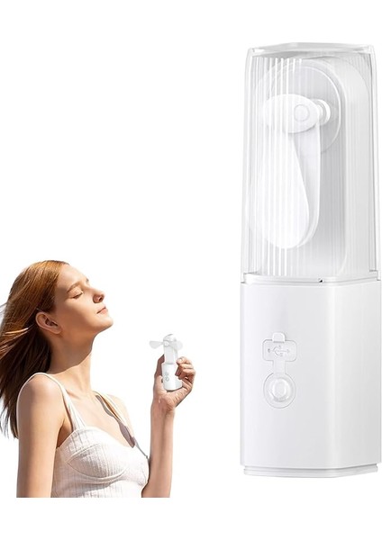 Fener El Tipi Taşınabilir Mini Fenerli Çanta Fanı - Şarj Edilebilir USB Kişisel Fan ve El Feneri,kapalı Alan Sınıf Araç Kamp Ofis Plaj Seyahat Dış Mekan Kişisel Serinletme 1200 Mah Yüksek Kapasite