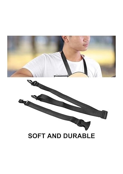 Kayışı, 2 Renk Uzunluğu Ayarlanabilir Ukulele Kayışı Ukulele Oyuncuları Için Kanca Naylon Omuz Askısı Değiştirme ile Fit Naylon (Black) fırsatları