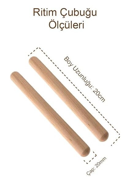 Orf-Bt-55-5x Örf Aletleri Ahşap Akça Ağaç Ritim Çubuğu 10 Adet (5 Çift) modelleri