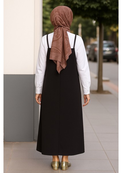 Kadın Siyah Basic Ayarlanabilir Askılı Jile Elbise fiyatları