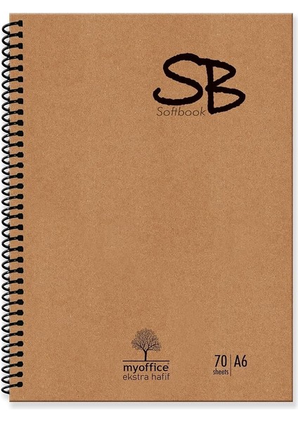 Sb A6 Ekstra Hafif Spiralli Okul Defteri Kraft Kapak 140 Sf. Çizgili 70 Yp.