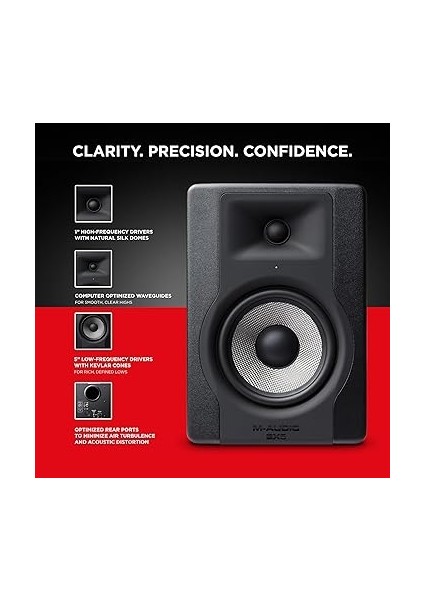 Bx5 D3 Müzik Prodüksiyonu ve Yerleşik Akustik Alan Kontrolü ile Mix Için Kompakt 2 Yollu 5 Inç Aktif Stüdyo Monitör Hoparlörü fırsatları