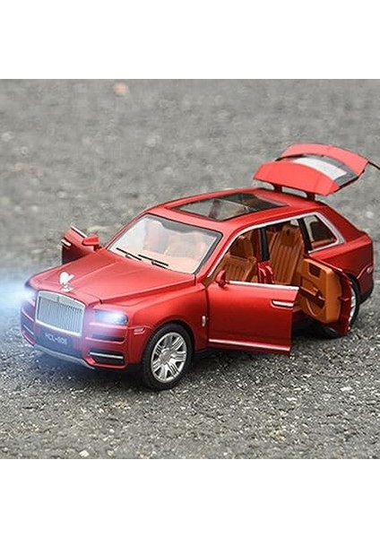 Metal Buhar Atan LED Işıklı Ses Efektli 1:22 Ölçek Rolls Royce Model Jip Araba Diecast Koleksiyonluk Hediyelik Çık Bırak (Kırmızı) modelleri