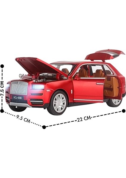 Metal Buhar Atan LED Işıklı Ses Efektli 1:22 Ölçek Rolls Royce Model Jip Araba Diecast Koleksiyonluk Hediyelik Çık Bırak (Kırmızı) fırsatları