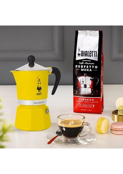 - Rainbow: 3 Cups Ocak Üstü Espresso Pişirici - 130ML - Sarı Renk - Alüminyum Gövde - Patentli Güvenlik Valfi - Tüm Ocak Türleri Için Uygundur (Indüksiyon Hariç) fiyatları