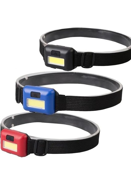 2 Adet Kafa Lambası Fener Pilli Acil Durum Deprem Enerji Krizi Kamp 3 Kademeli Flaşörlü 3W Cob LED 4.5V 120LÜMEN