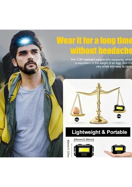2 Adet Kafa Lambası Fener Pilli Acil Durum Deprem Enerji Krizi Kamp 3 Kademeli Flaşörlü 3W Cob LED 4.5V 120LÜMEN modelleri