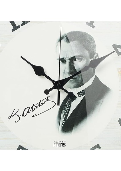 36 cm Gerçek Bombe Cam Akar Saniye Sessiz Mekanizma Dekoratif Atatürk Duvar Saati indirimleri