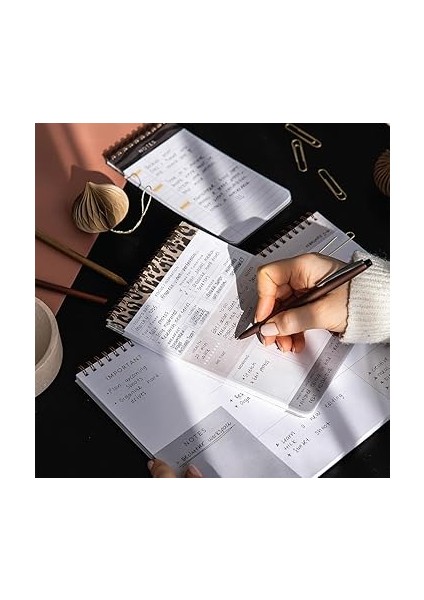 A4 Haftalık ve Günlük 3’lü Masaüstü Süresiz Planlayıcı Set – Leopar indirimleri