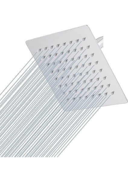 Home 25X25 cm 304 Paslanmaz Çelik Tepe Duşu – Geniş Kare Duş Başlığı, Sabit Tepe Duş Başlığı, Handshower Uyumlu, Modern ve Dayanıklı Duş Sistemi Parçası (Kare)
