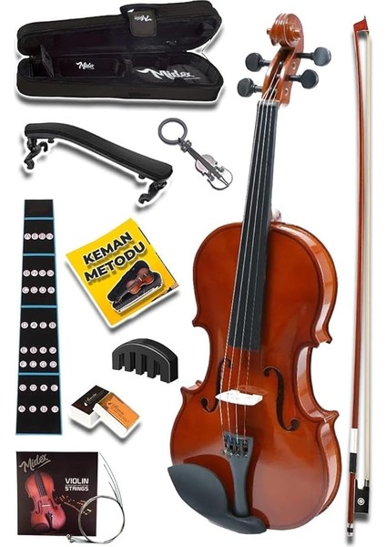 CVL-742-TYS Profesyonel 1/2 Çocuk Kemanı Seti 8-10 Yaş (Yastık Tel Çanta Yay Susturucu Reçine)