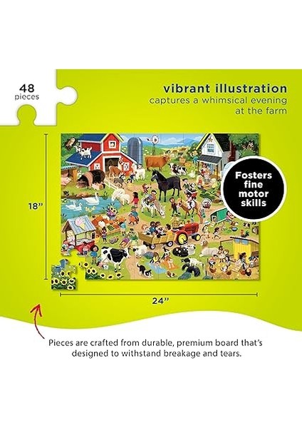 Creek Dekoratif Puzzle Çiftlik 48 Parçalı Yapboz modelleri